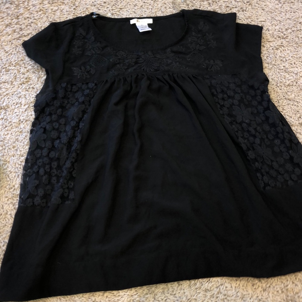 Black embroidered top